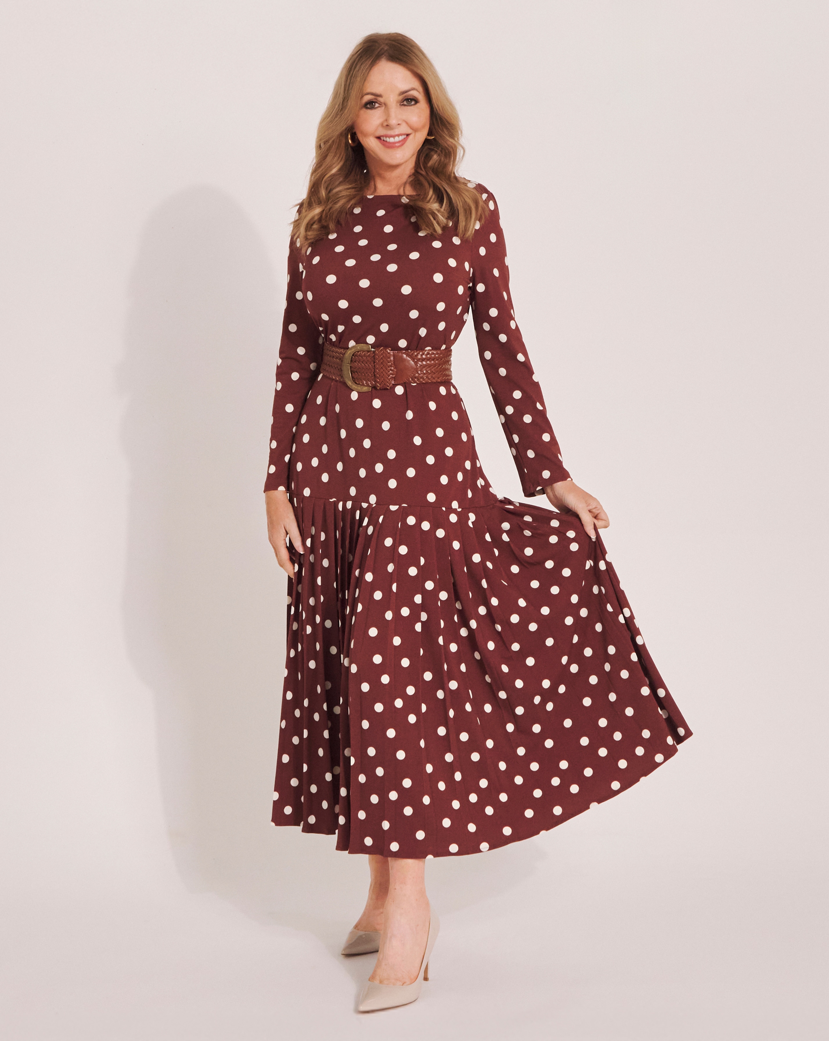 New In - Textured Jersey Pleated Dress