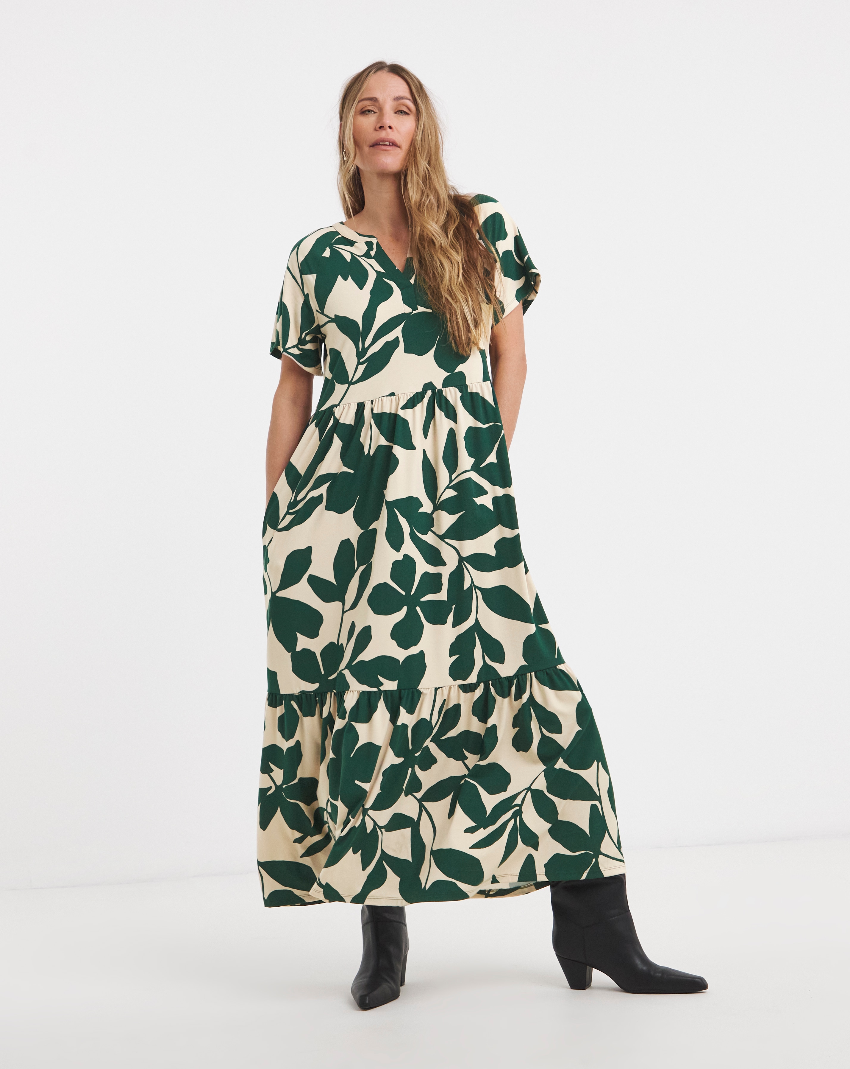 New In - Soft Touch Notch Neck Maxi Dress