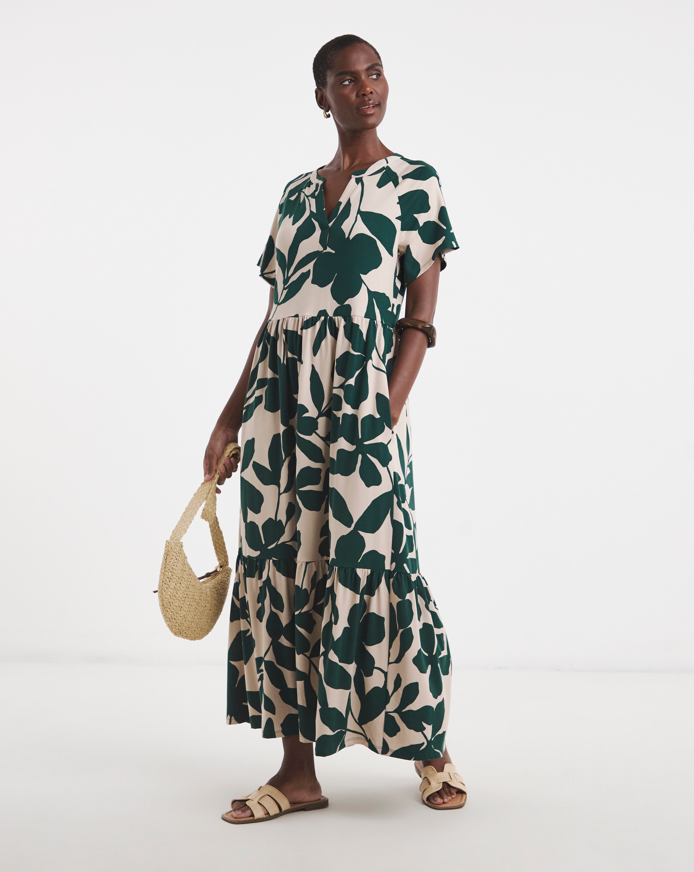 New In - Soft Touch Notch Neck Maxi Dress