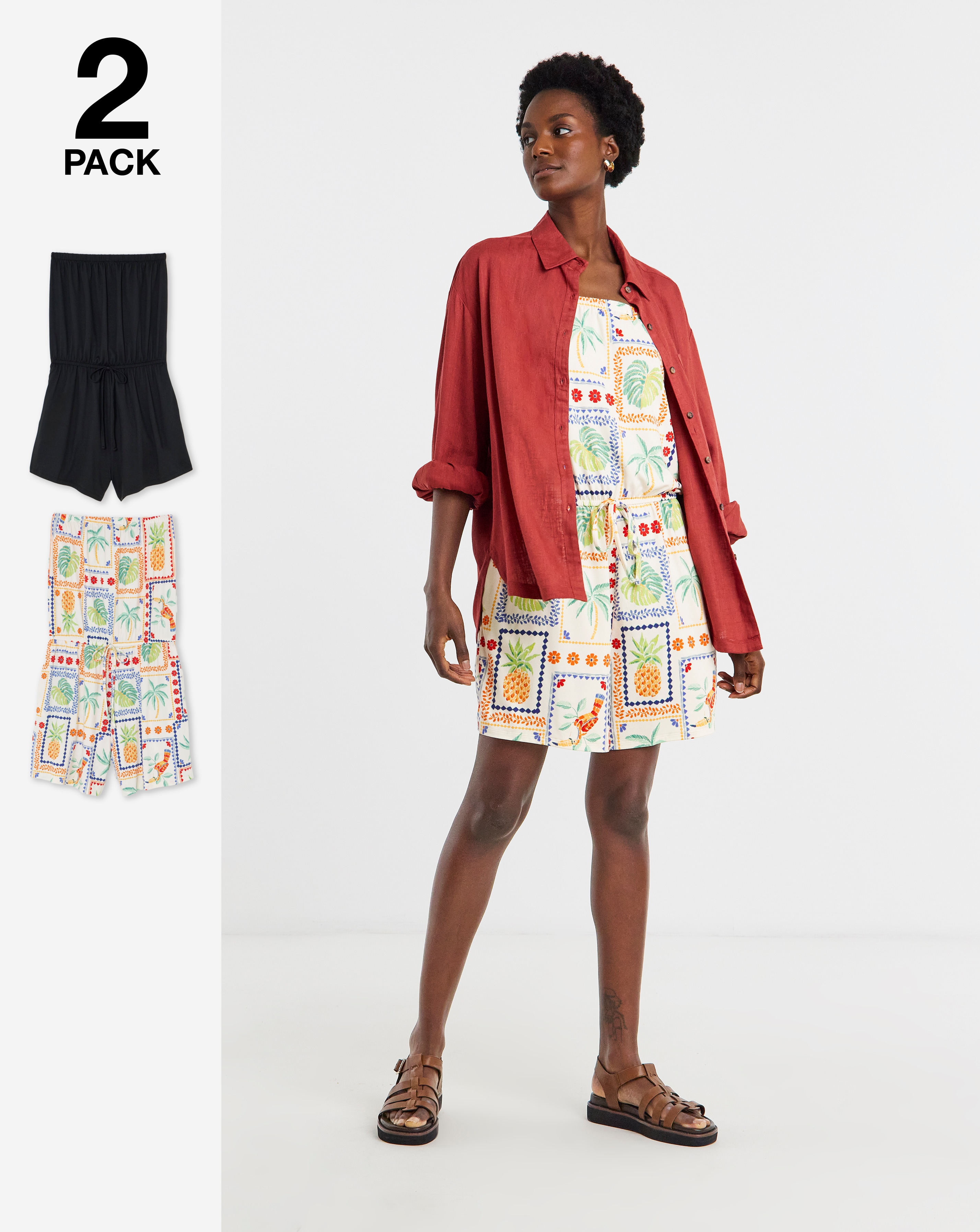 New In - 2 Pack Bandeau Playsuits