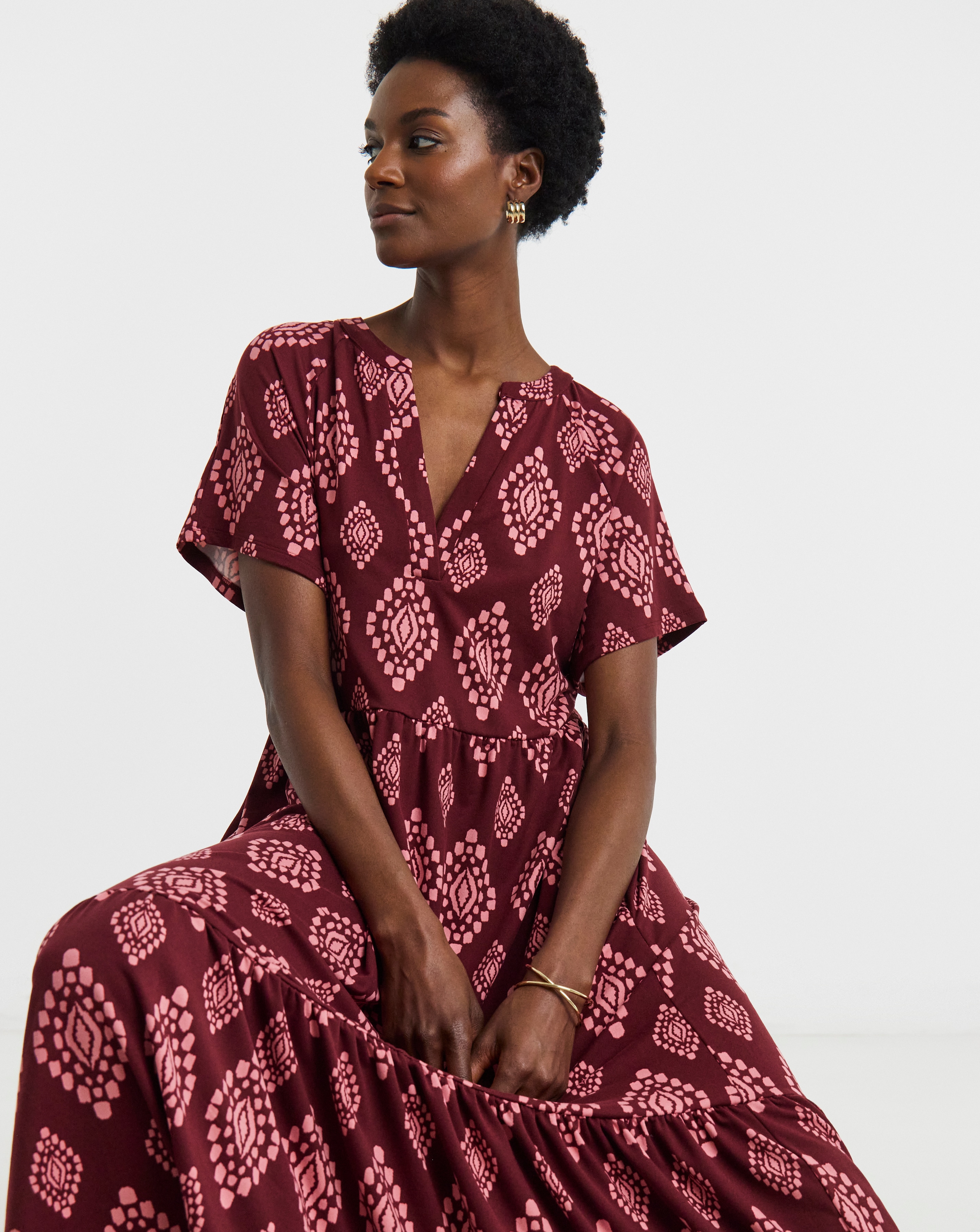 New In - Soft Touch Notch Neck Maxi Dress