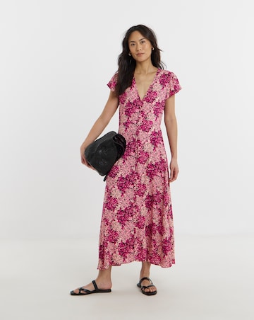 Cap Sleeve Button Through Tea Dress