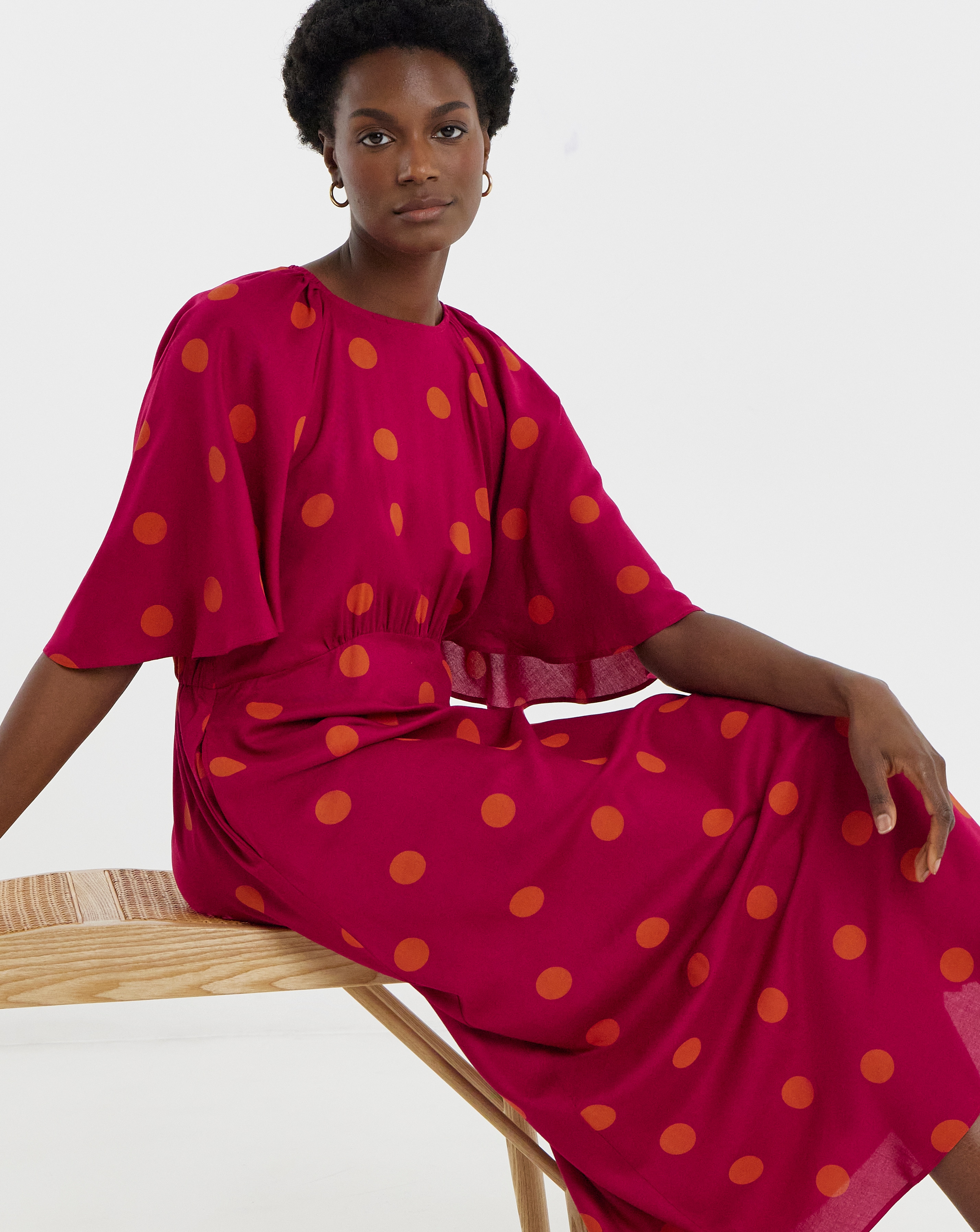 New In - Spun Cape Tea Dress