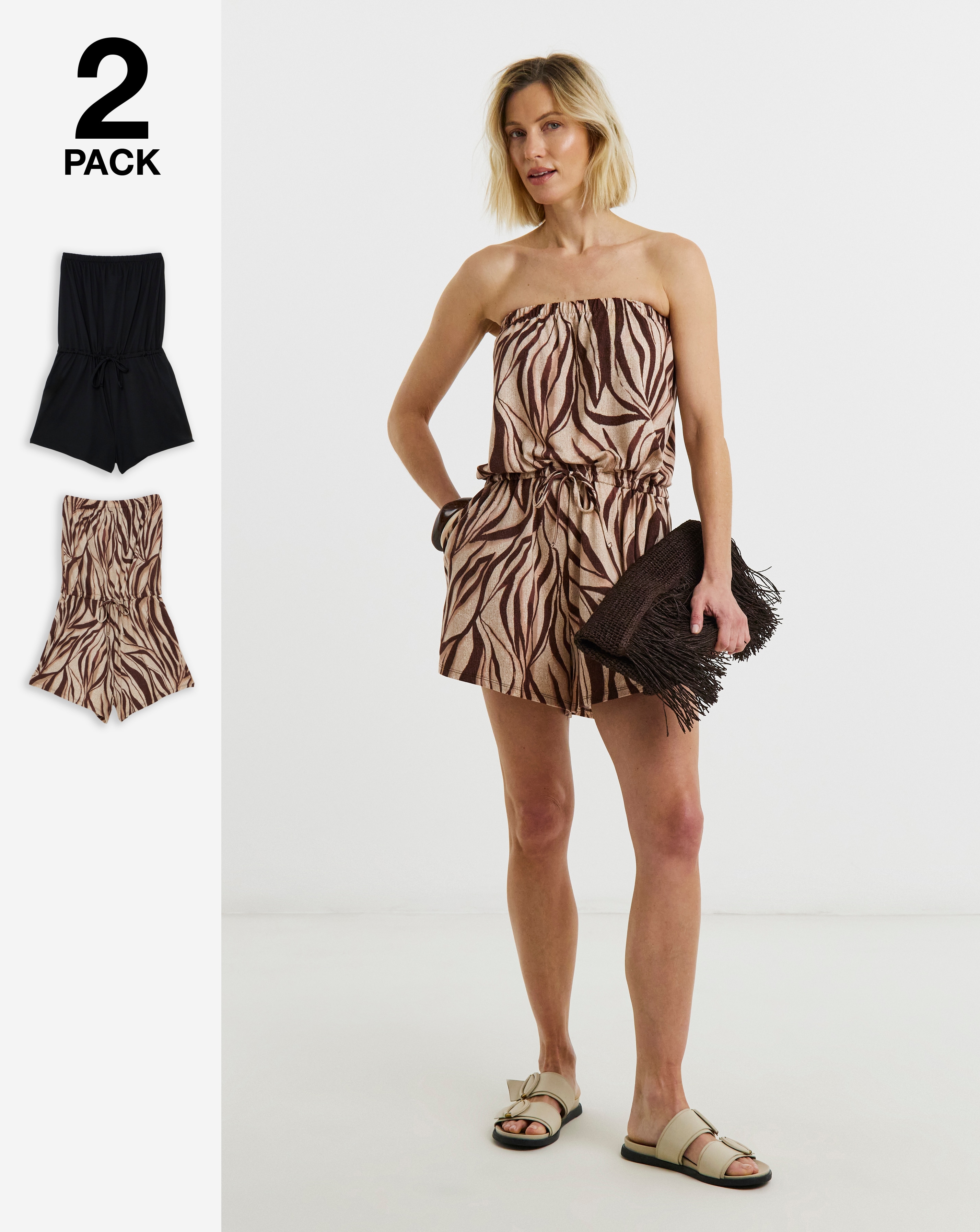 New In - 2 Pack Bandeau Playsuits