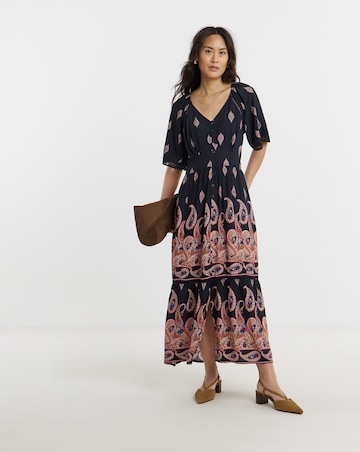 Border Print Prairie Dress
