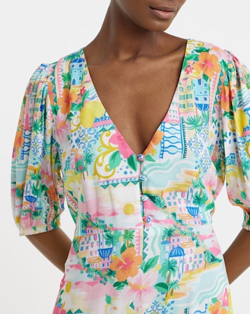 Printed Linen Tea Dress