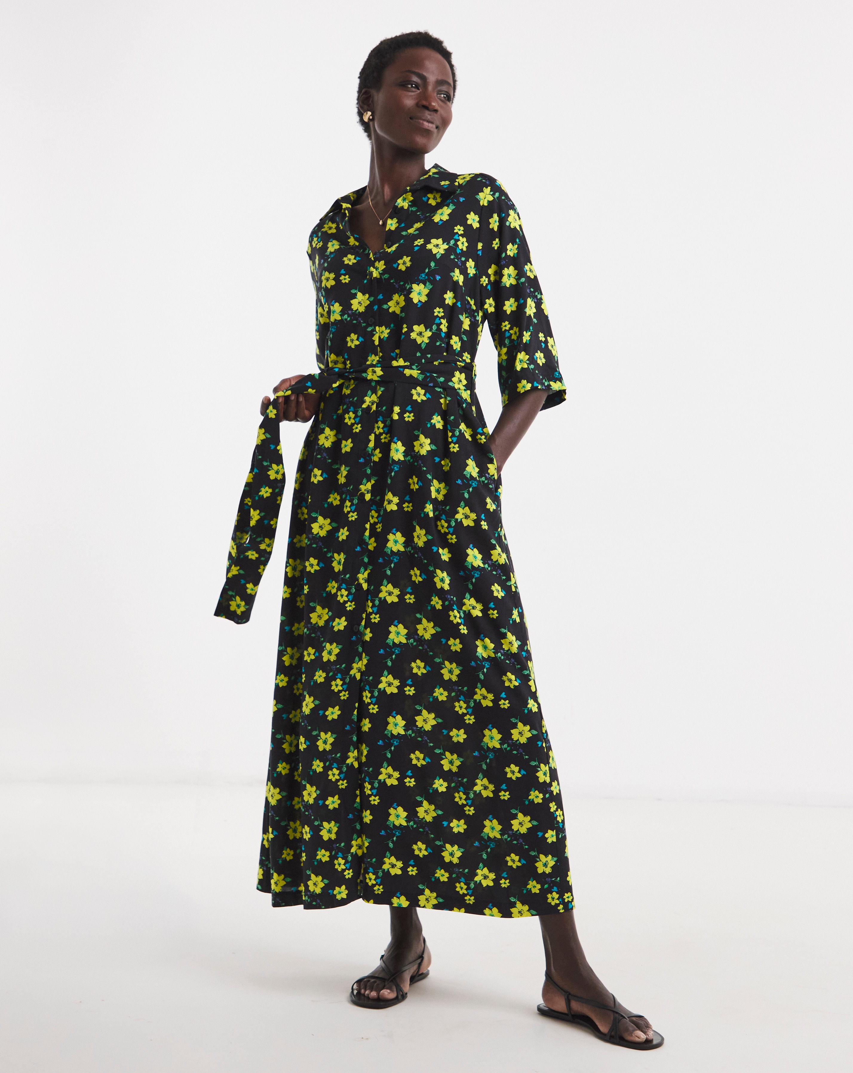 New In - Belted Shirt Dress