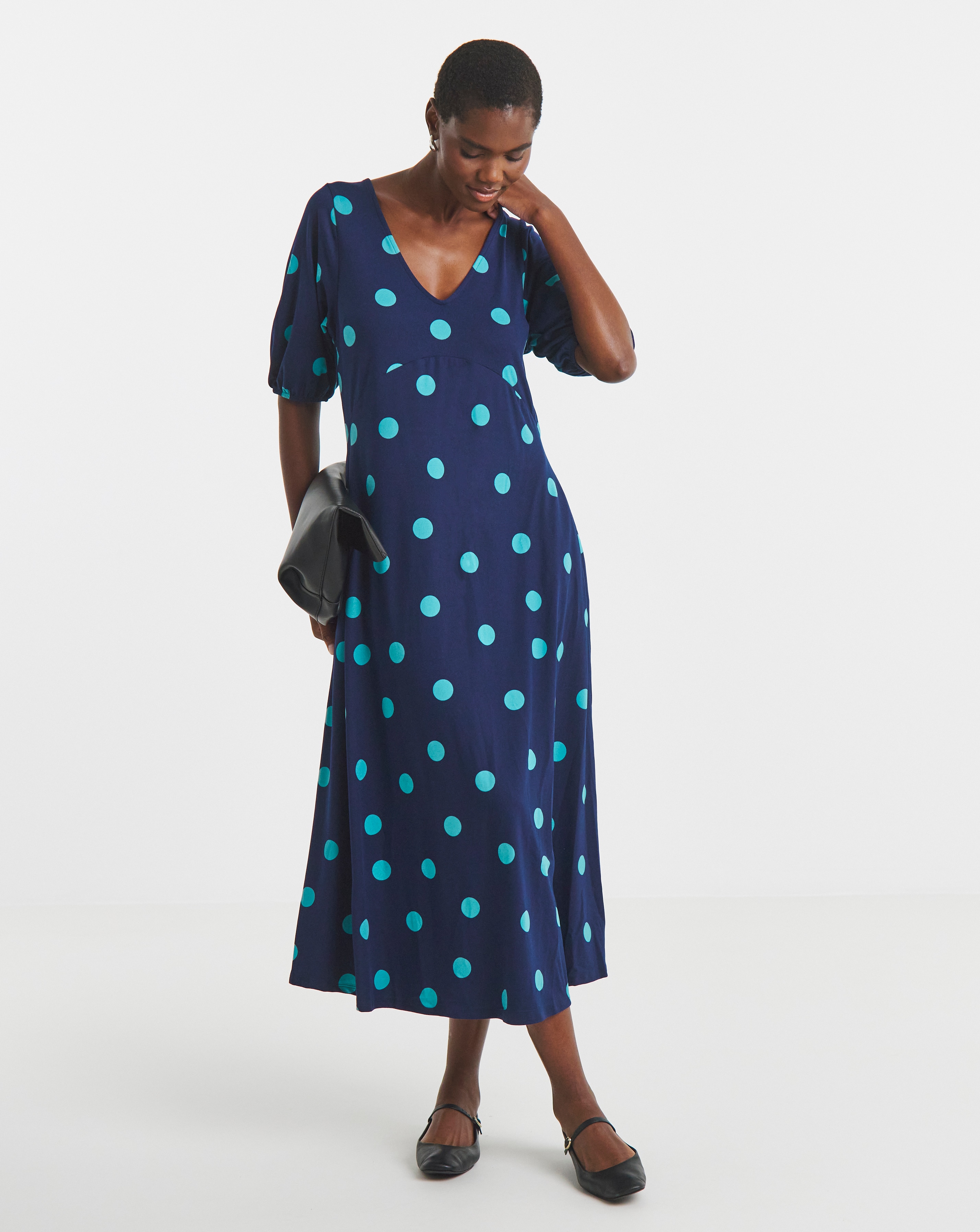 Soft Touch Half Sleeve Smock Dress