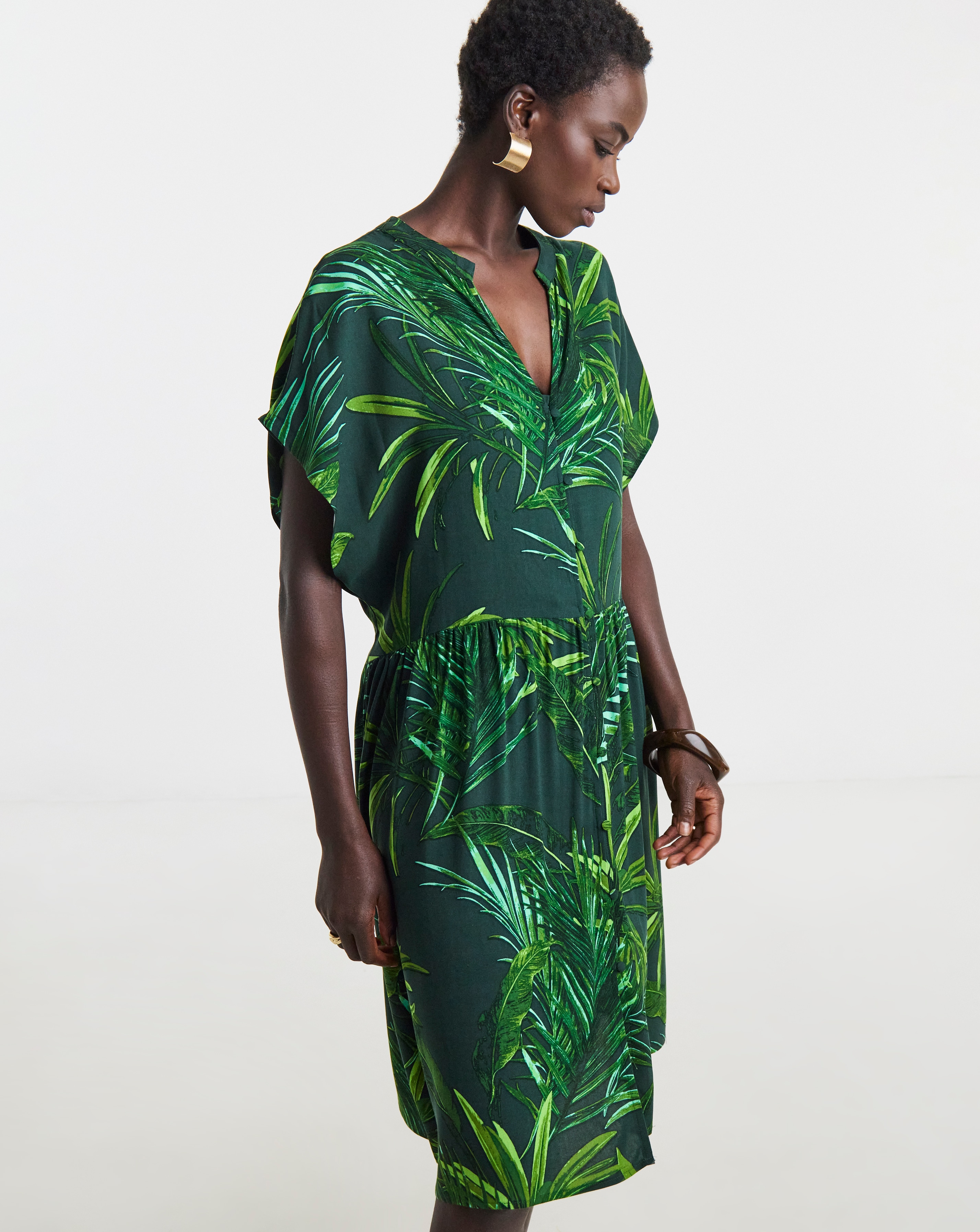 New In - Short Button Through Smock Dress