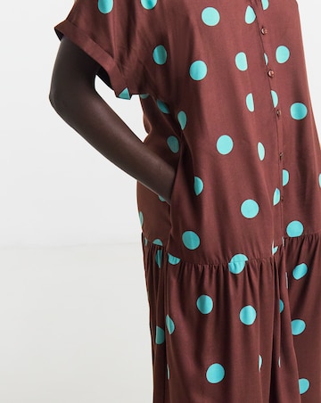 Drop Waist Button Through Dress