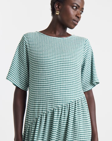 Gingham Asym Drop Waist Maxi Dress
