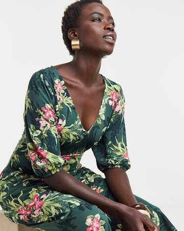 Puff Sleeve Soft Touch Jersey Dress