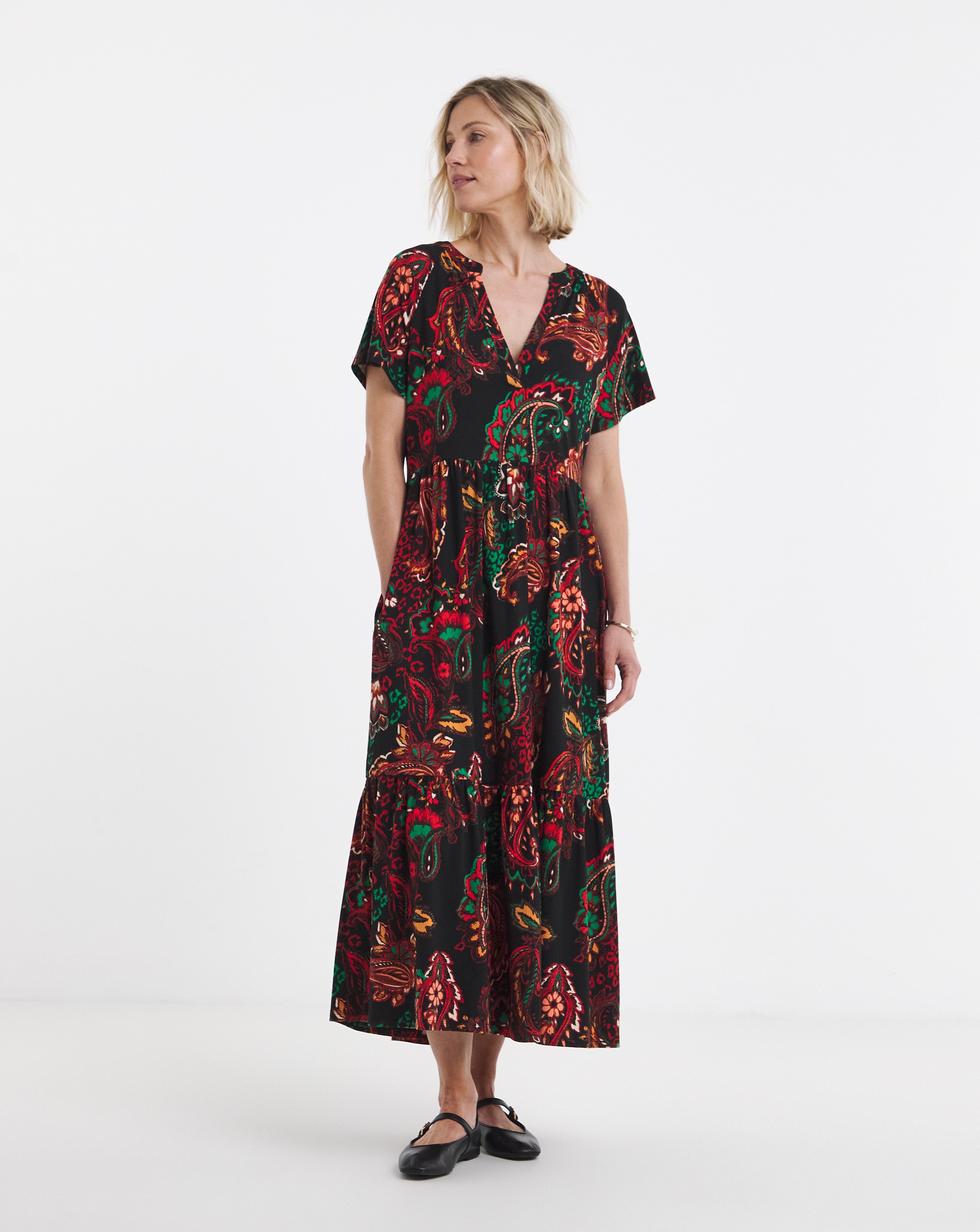 New In - Soft Touch Notch Neck Maxi Dress