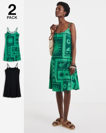 2 Pack Strappy Cami Dress