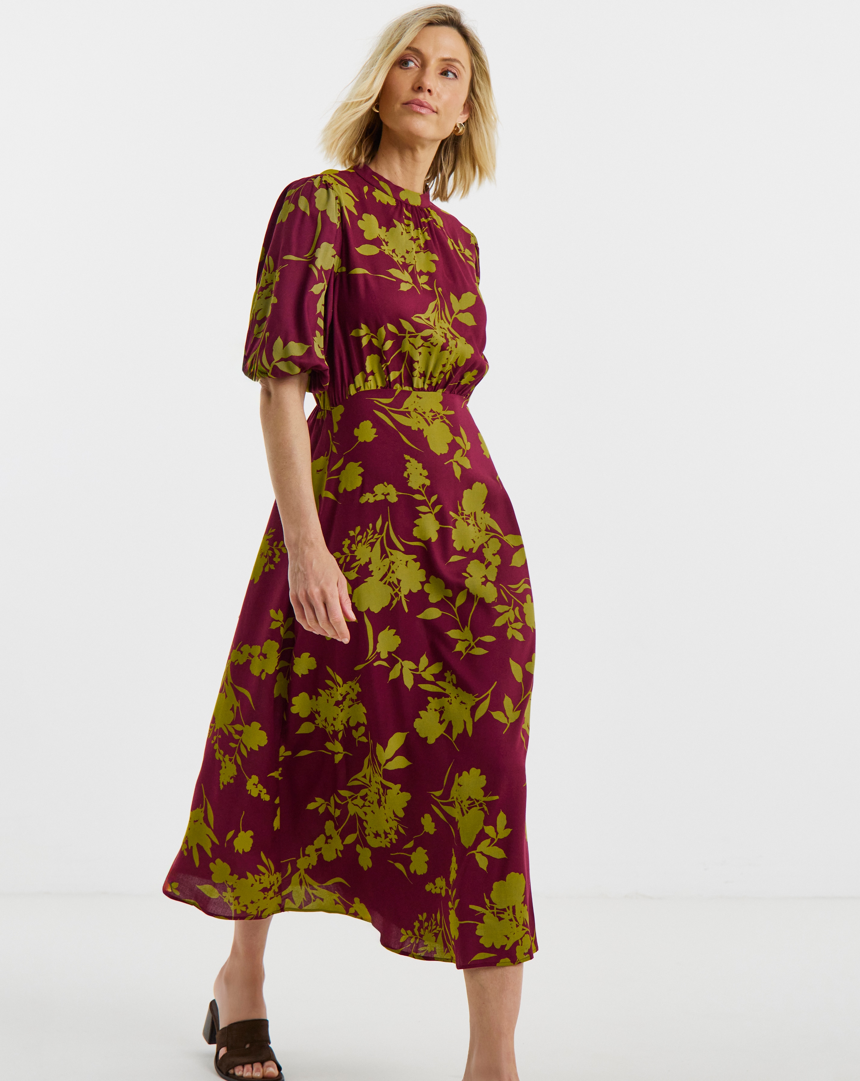 New In - Puff Sleeve Tea Dress