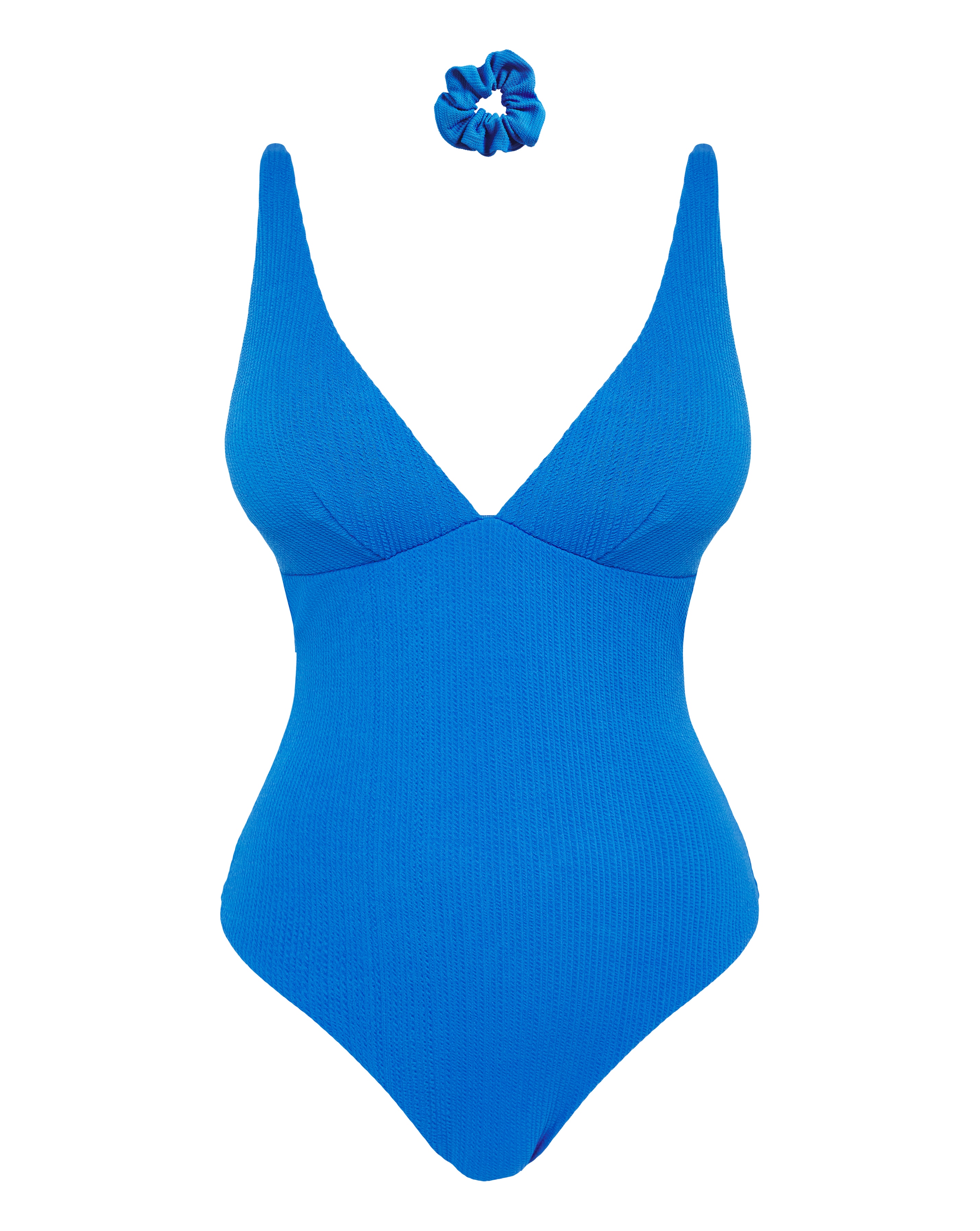 Crinkle Plunge Swimsuit And Scrunchie