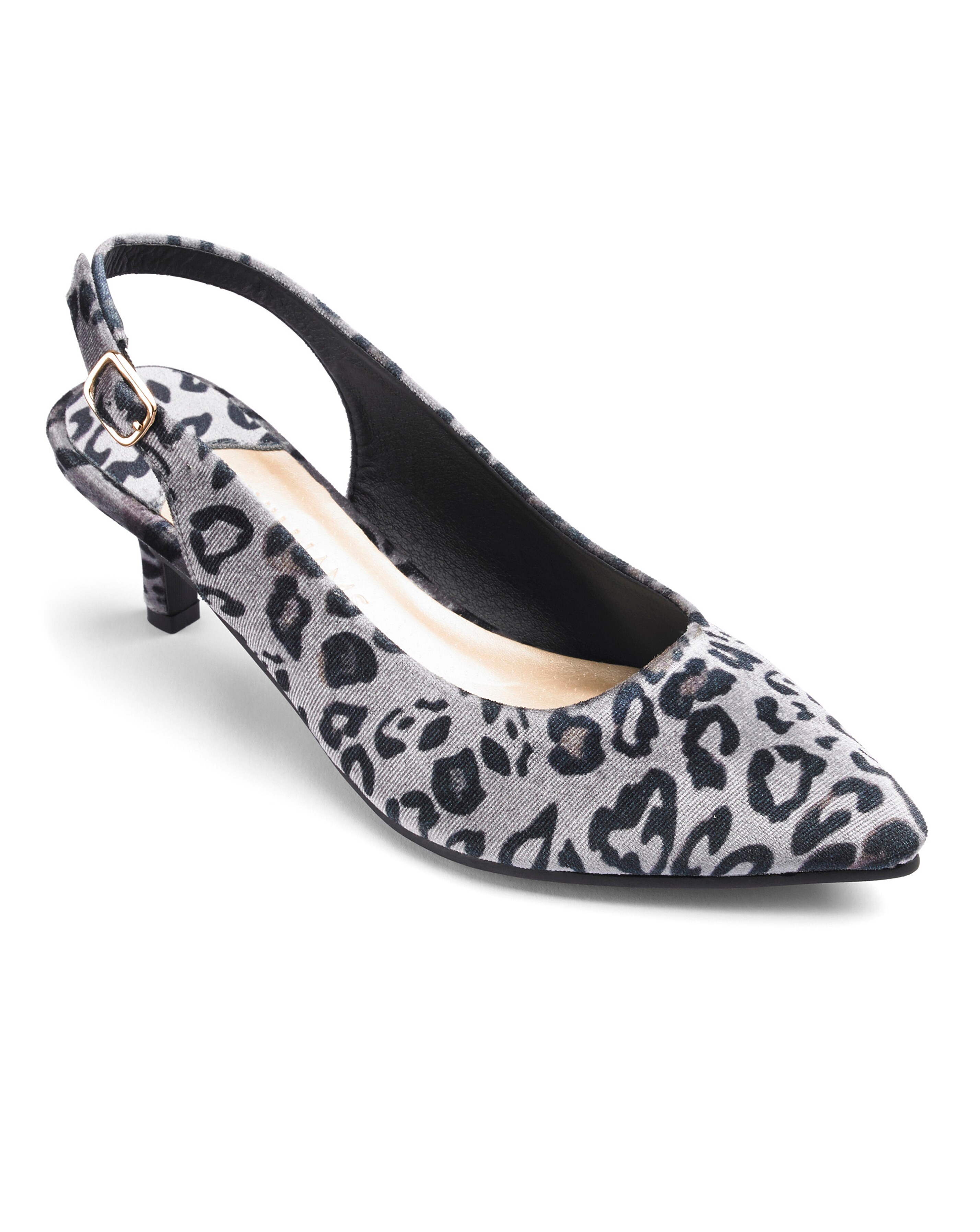 Leopard slingback sales kitten heels
