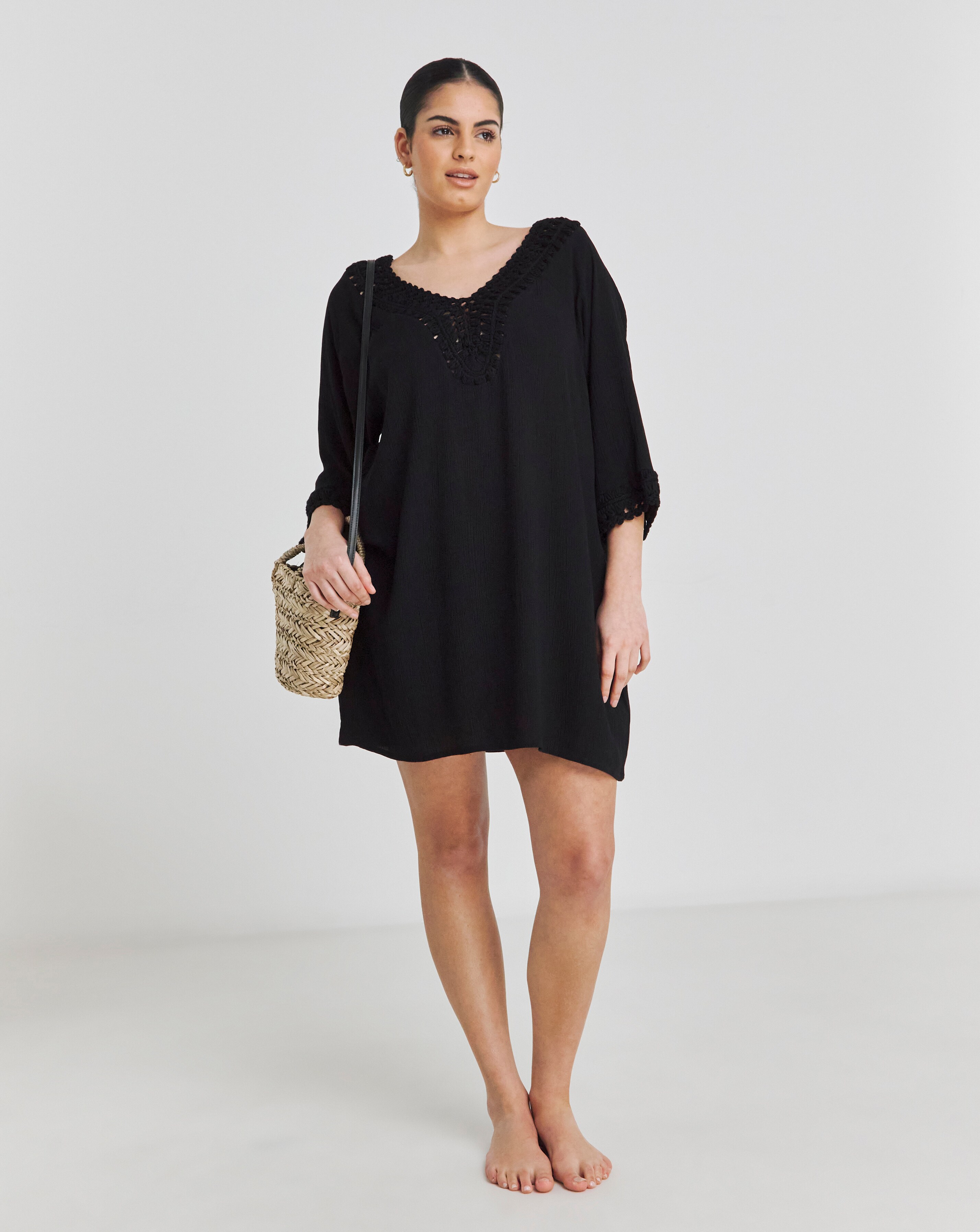 Hawaii Crochet Detail Mini Beach Dress