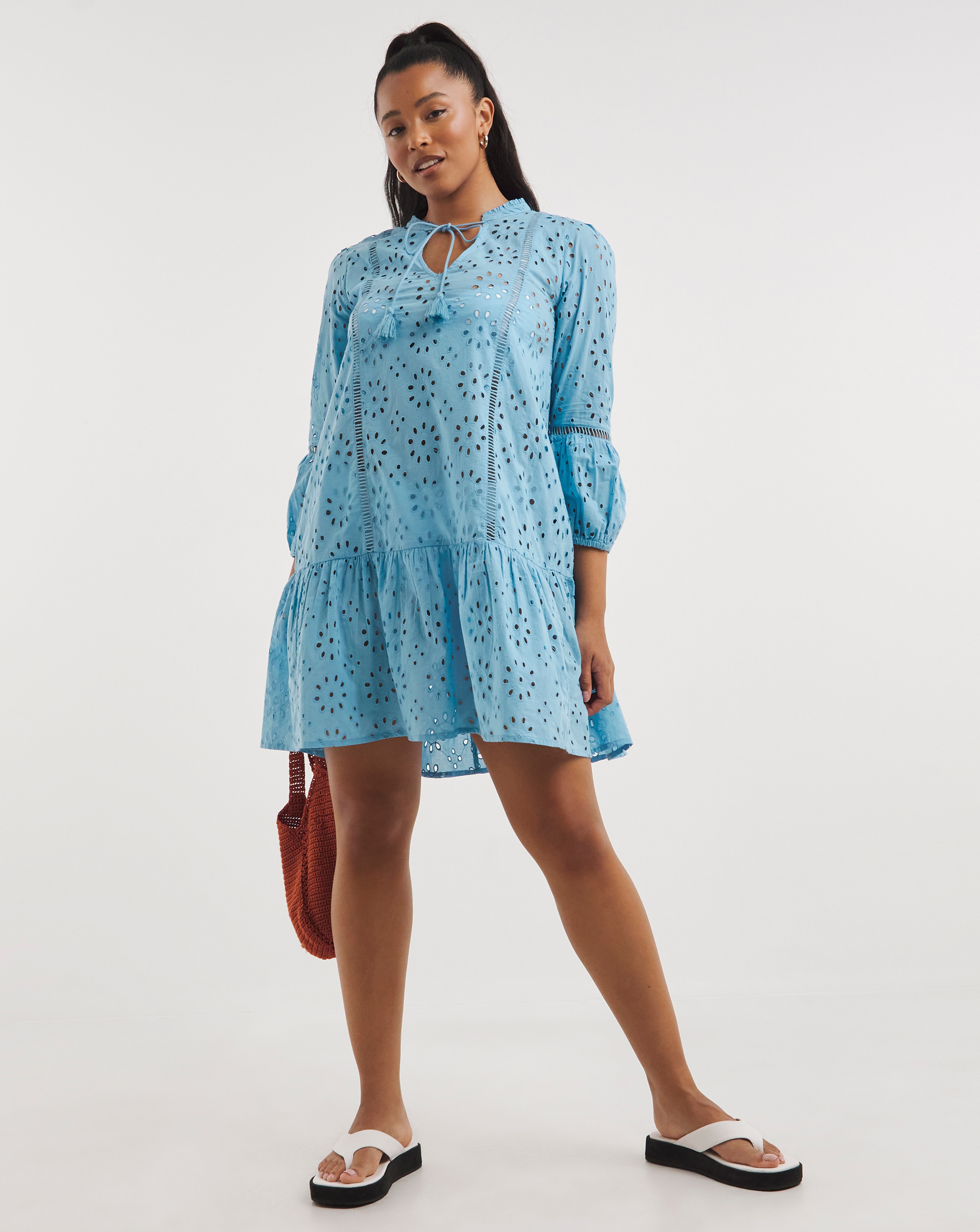 Anise Ladder Detail Mini Beach Dress