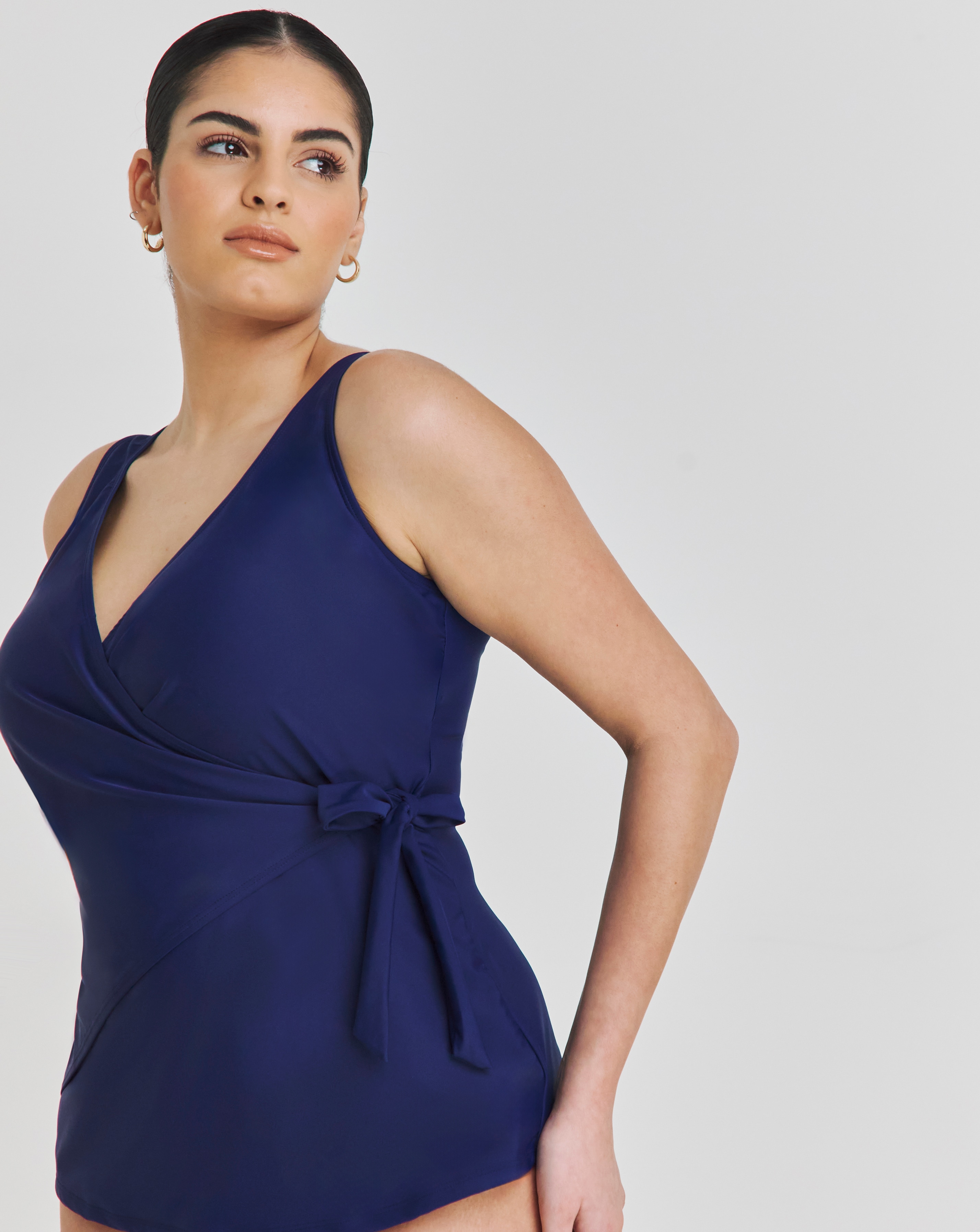 Leaf Mix And Match Wrap Over Tankini Top