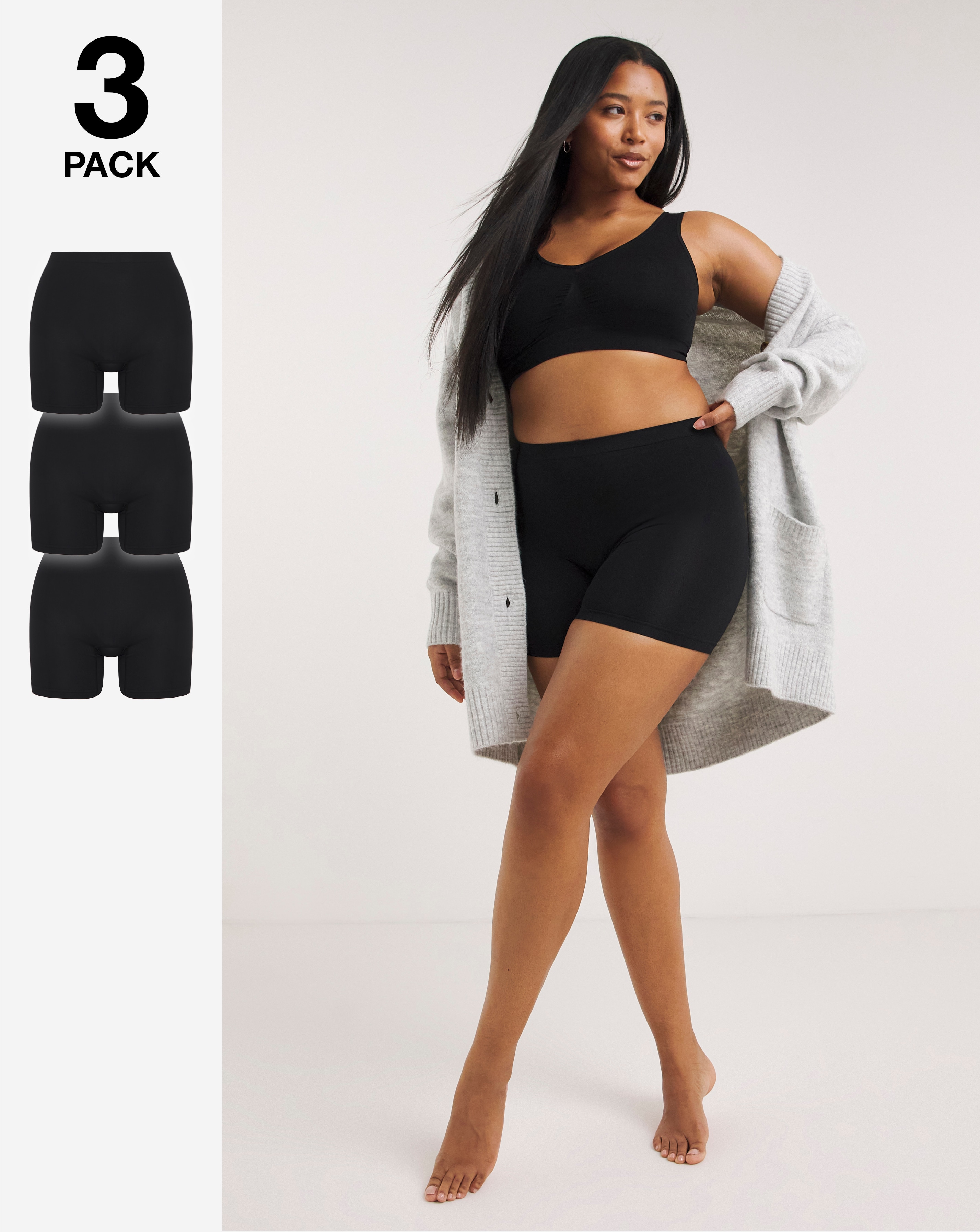 3 Pack Seamless Comfort Shorts