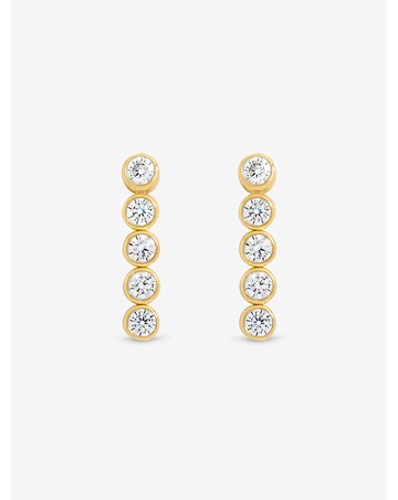 Jon Richard 14K Gold Plated and Crystal Cubic Zirconia Tennis Earrings -Gift Box
