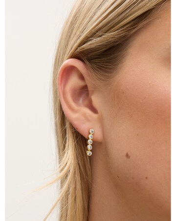 Jon Richard 14K Gold Plated and Crystal Cubic Zirconia Tennis Earrings -Gift Box