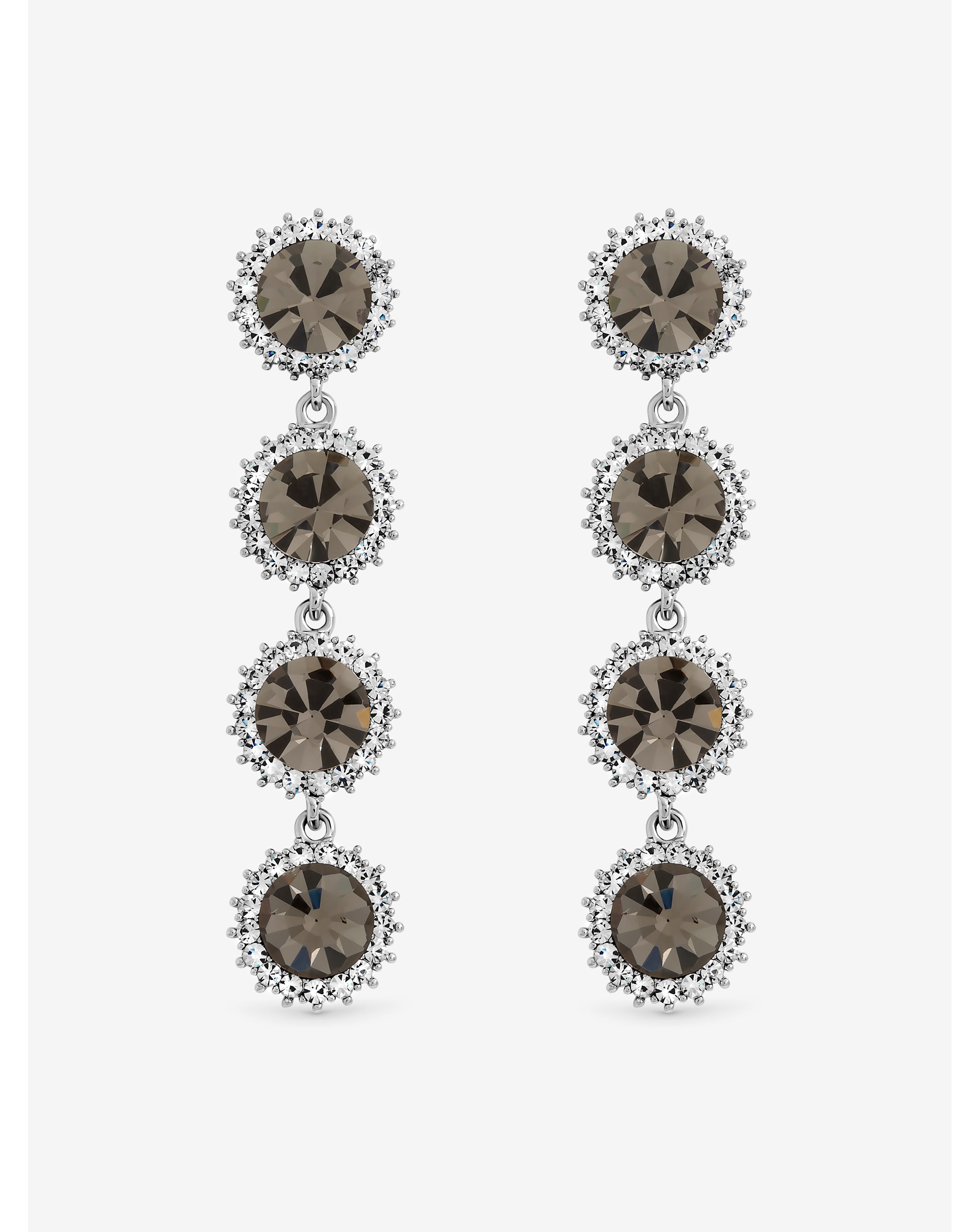 Black Diamond Statement Drop Earrings