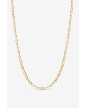 Jon Richard 14K Gold Plated and Crystal Cubic Zirconia Tennis Necklace -Gift Box