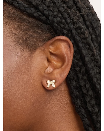 Jon Richard Gold Plated and Crystal Mini Bow Earrings