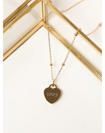 Jon Richard Gold Plated Stainless Steel Engravable Heart Ball Chain Necklace