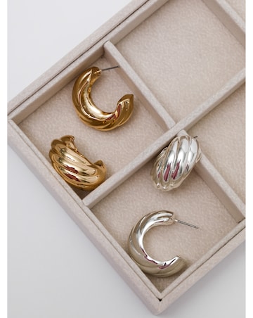 Mood Silver Polished Intertwined Hoop Earrings
