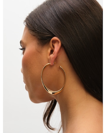 Mood Gold Polished Oval Hoop Earrings