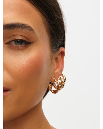 Mood Gold Polished Twist Hoop Earrings - Pack of 3