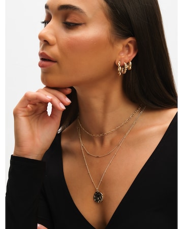 Mood Gold Polished Twist Hoop Earrings - Pack of 3
