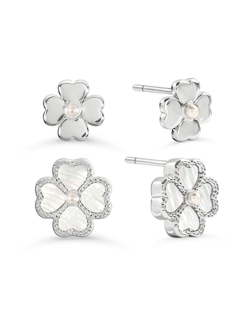 Radley Silver Plated MOP Heart earrings