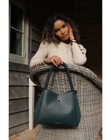 Luella Grey Simone Peacock Woven Handle Hobo