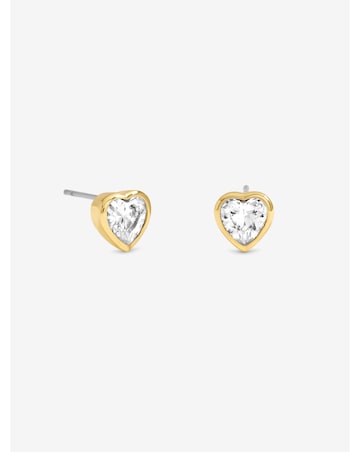 Jon Richard Gold Plated Cubic Zirconia 18K Crystal Heart studs - Hanging Heart