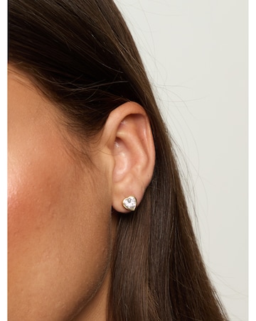 Jon Richard Gold Plated Cubic Zirconia 18K Crystal Heart studs - Hanging Heart
