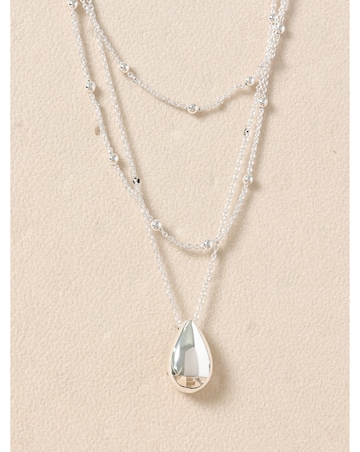 Mood Silver Polished Triple Row Sculpted Nugget Pendant