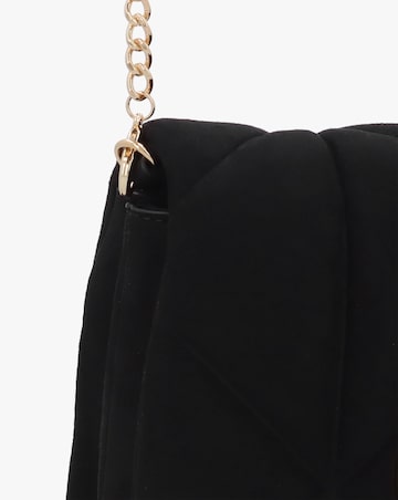 Love Moschino Heart Logo Quilted Pillow Velour Black Cross Body Bag
