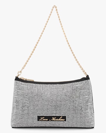 Love Moschino Diamante Overlay Black & Silver Shoulder Bag