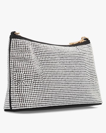 Love Moschino Diamante Overlay Black & Silver Shoulder Bag