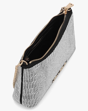 Love Moschino Diamante Overlay Black & Silver Shoulder Bag