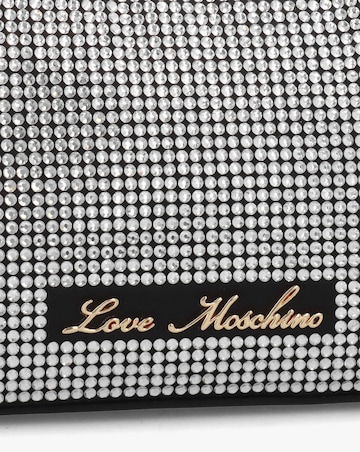 Love Moschino Diamante Overlay Black & Silver Shoulder Bag