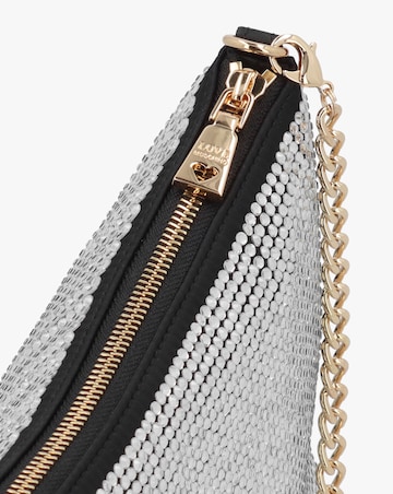 Love Moschino Diamante Overlay Black & Silver Shoulder Bag