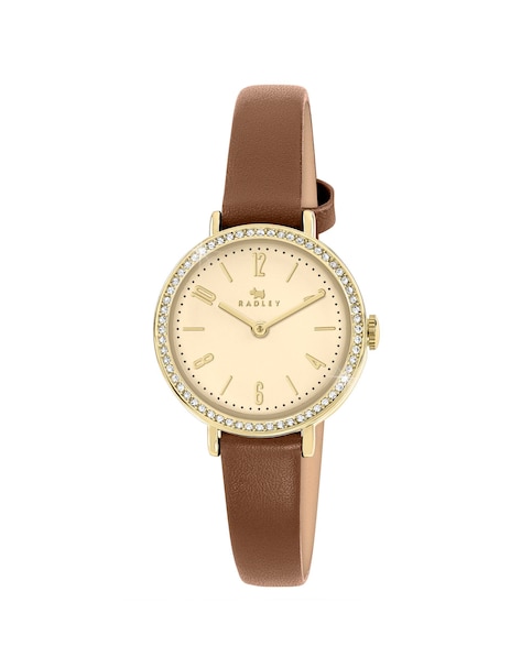 Radley Stone Set Cognac Leather Watch