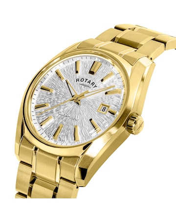 Rotary Men Gold Plated Bracelet Watch
