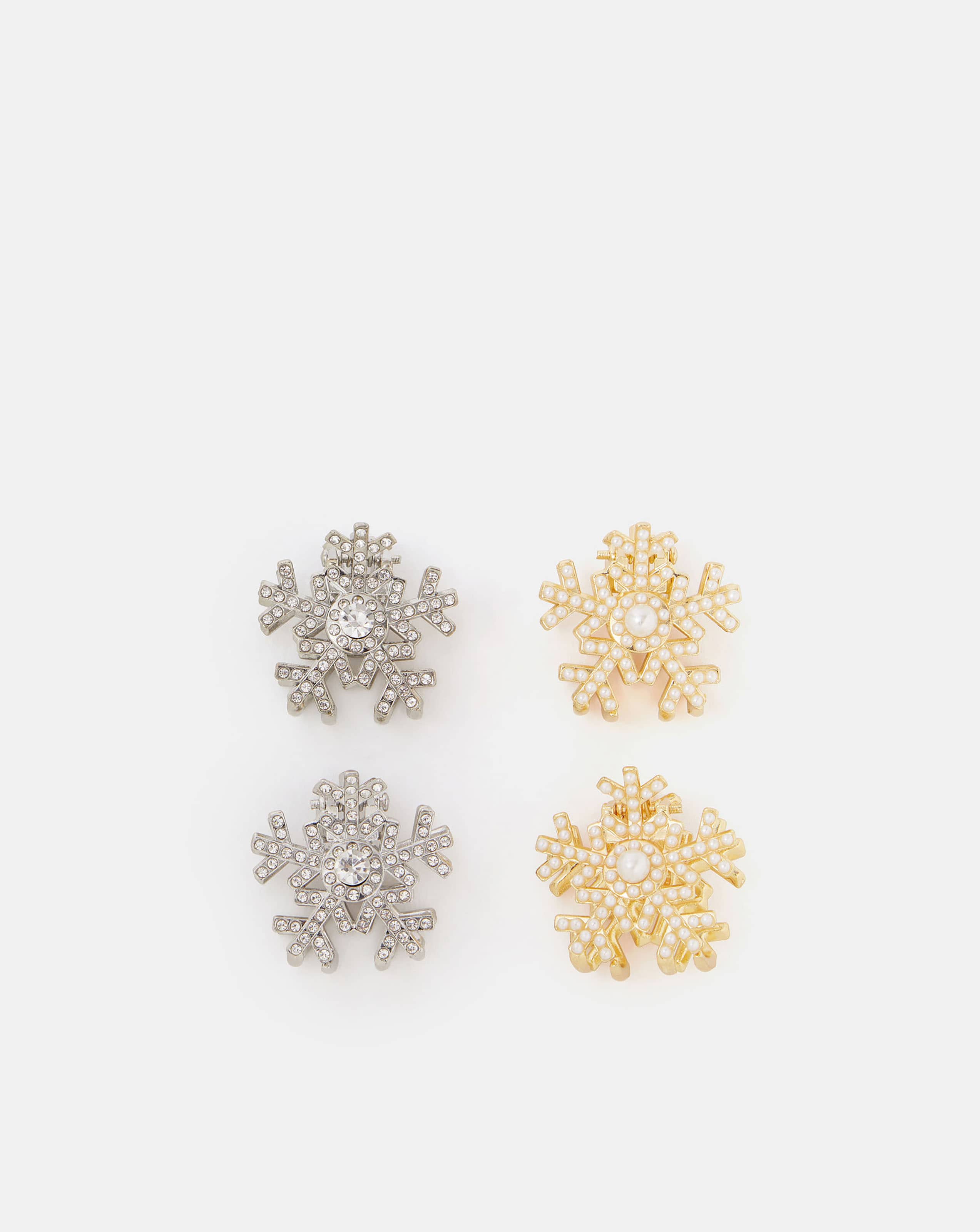 Accessorize 4pk Mini Snowflake Clips