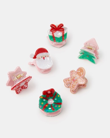 Accessorize 6-Pack Mini Christmas Claw Clips